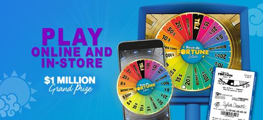 Roue de fortune éclair -Play online and in-store - $1 million Grand prize