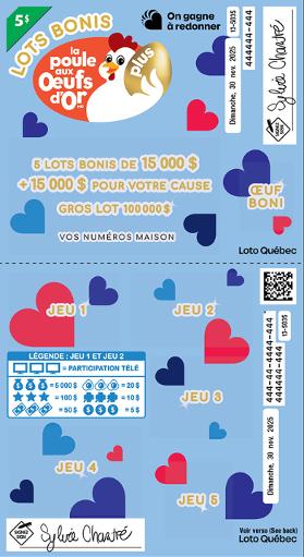 La poule aux oeufs d'or - Lots bonis