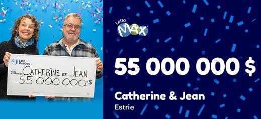 Catherine et Jean ont remporté 55 000 000 $ au tirage du Lotto Max du 31 octobre 