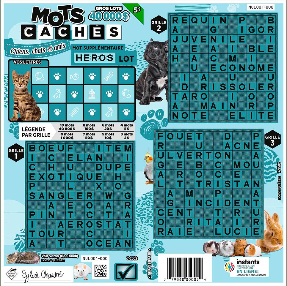 Les Limites De L Esprit Mots Croises Mots cachés Chiens, chats et amis - Loteries - Loto-Québec
