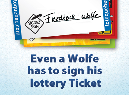 Even a Wolfe has to sign his lottery ticket