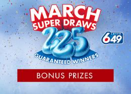 The suprise of the month - Lotto 6/49 - Bonus prizes