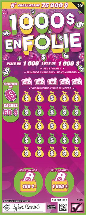 1 000 $ en folie