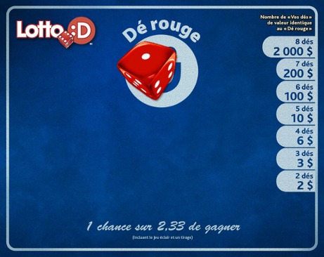 Lotto :D Tapis 2$ Dé rouge