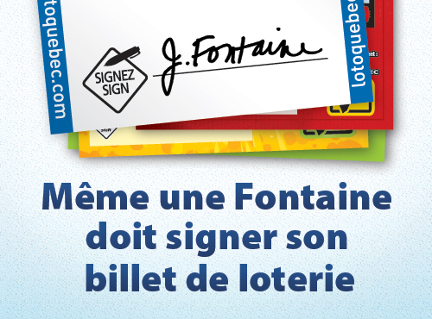 Même une Fontaine doit signer son billet de loterie