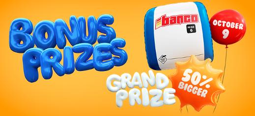 Banco bonus prizes - October 9 draw