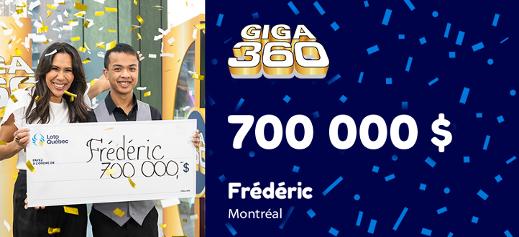 Frédéric de Montréal a remporté 700 000 $ à la roue Giga 360