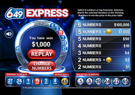 Lotto 6/49 Express - Lotteries - Loto-Québec