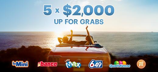 5 x $2,000 up for grabs