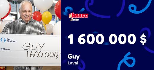 Guy a gagné 1 600 000 $ à Banco Turbo!