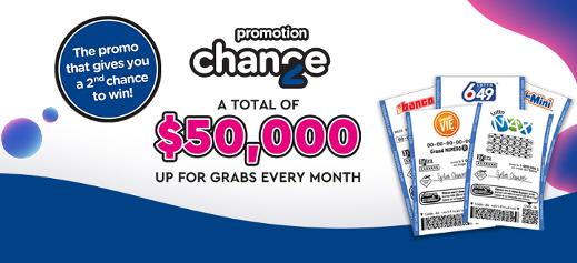 Promotion 2nd chance - The promo that gives you a 2nd chance to win! - A total of $50,000 up for grabs every month