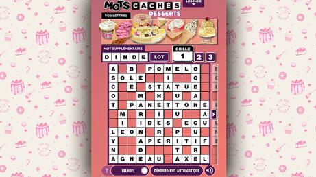 Mots cachés Desserts